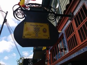 Street sign at Shangri-La Vegan - Telegraph in Oakland