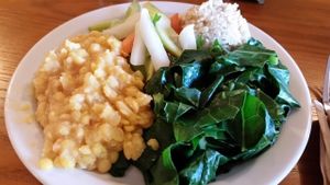 simple meal at Shangri-La Vegan - Telegraph in Oakland