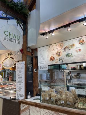 vegan Vietnamese stall   at Granville Island Public Market in Vancouver