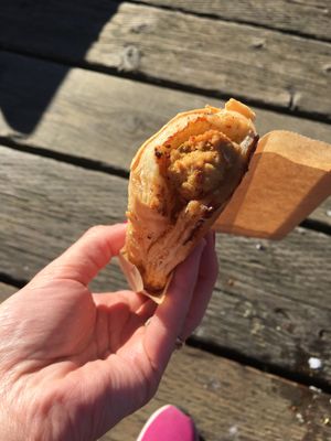 Laurelle’s tofu wrap  at Granville Island Public Market in Vancouver
