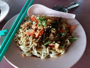 Dried mushrooms noodles at Da Jie Healthy Vegetarian Food in Simpang Ampat