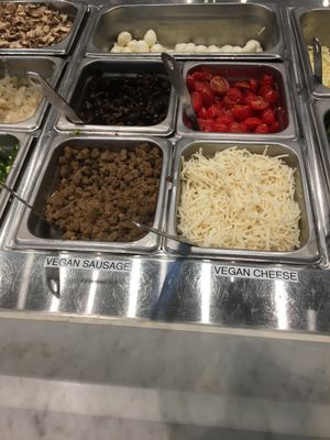 Vegan sausage and cheese at &pizza in Springfield