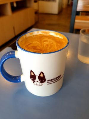 soy latte at Haemil Bakery in Seoul