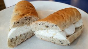 Yuja cream bread - close-up at Haemil Bakery in Seoul