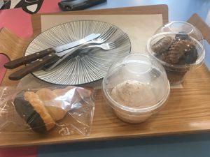 Desserts for sharing at Haemil Bakery in Seoul