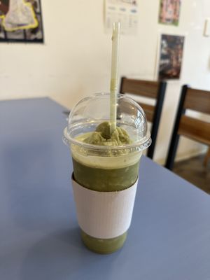 Matcha latte and madelines are amazing!   at Haemil Bakery in Seoul