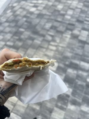 Curry wrap very tasty heated up   at Haemil Bakery in Seoul