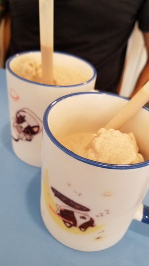 Toffee nut Frappuccino... We ordered one and the owner gave us the extra in a separate cup! at Haemil Bakery in Seoul