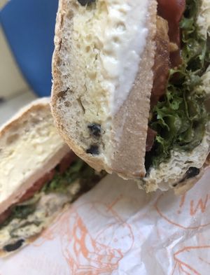 Vegan sandwitch at Haemil Bakery in Seoul