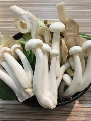 Very fresh ingredients for steamboat at I Love Veggie Steamboat in Kepong