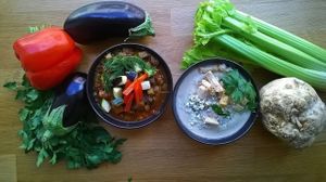 Ratatouille and celery soup at Zupabar in Rzeszow