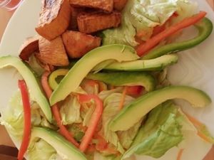 sweet potato salad  at Loving Hut in Prague