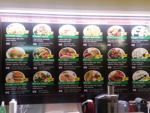 Selection of dishes at Loving Hut in Prague