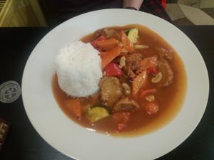 Kung Pao at Loving Hut in Prague