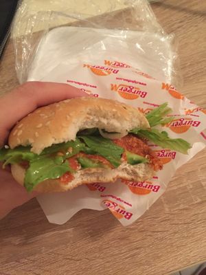 Burger. Cost less than 700 HUF! SO tasty. at Cigköftem in Budapest