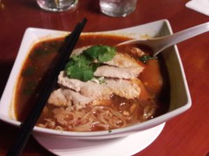 tom yum noodle soup at Kale & Quinoa  in Studio City