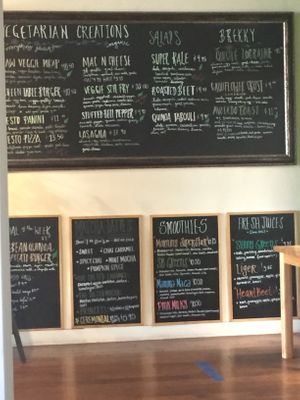 Some of the menu. Not fully vegan, but there are several dishes to choose from. Also check out the “baked” goods. at Green Table  in Santa Barbara