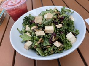Kale salad with added tofu, my favorite thing on the menu  at Green Table  in Santa Barbara