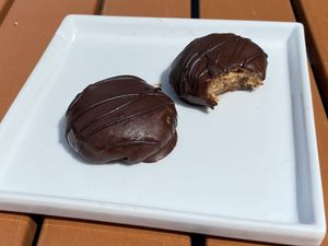 These are called Reeces Peanut Butter Cups - very tasty!   at Green Table  in Santa Barbara