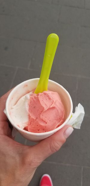 I forgot to take a pic before I started eating it. Strawberry and banana sorbet. at The Gelatist in Rome