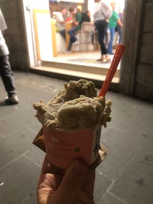 Too dark😒Pistacchio, apple cinnamon and hazelnut (4€)  at The Gelatist in Rome