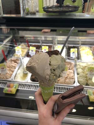Pistachio, Hazlenut and Chocolate  at The Gelatist in Rome