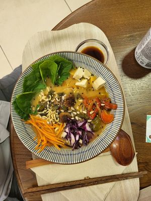 Ramen bowl at Ecoespazo Vitriol in Sarria