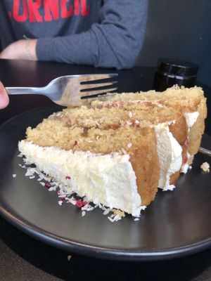 Coconut raspberry cake at The Plant Room in Brighton