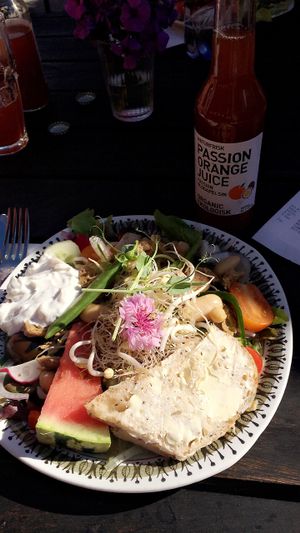 vegan sallad! at Kafe Nystuga in Arvika