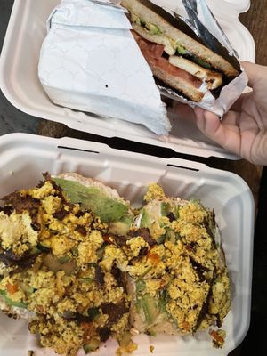 Scramacado on a bagel  at Brooklyn Whiskers - Broadway in Brooklyn