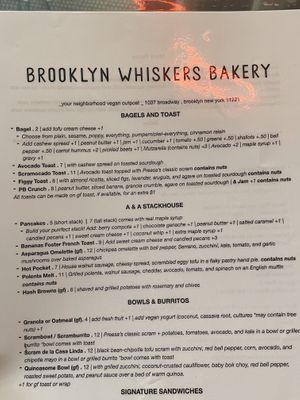 Menu at Brooklyn Whiskers - Broadway in Brooklyn