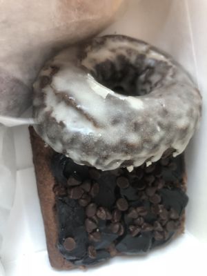 Chocolate donut and brownie  at Brooklyn Whiskers - Broadway in Brooklyn