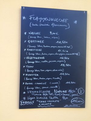 Outside menu at La Cigogne du Port in Nice