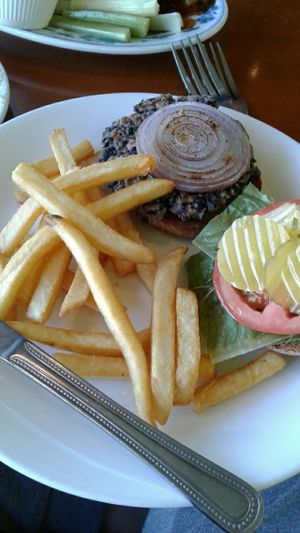 black bean burger at TVJ Kitchen - West LA in Los Angeles