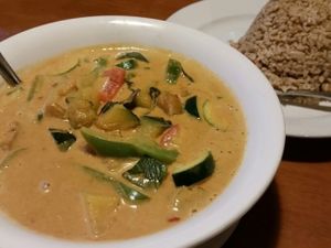 pumpkin curry with rice at TVJ Kitchen - West LA in Los Angeles