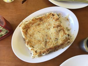 Shared plate of hash browns, it was huge!! at TVJ Kitchen - West LA in Los Angeles