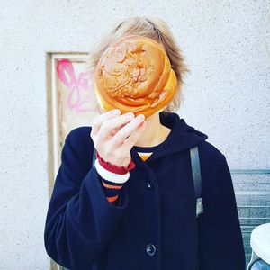 Huge Caramel roll at Bjornsbakari in Reykjavik