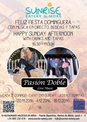 happy sunday afternoon live music at Sunrise Eatery and More in Denia