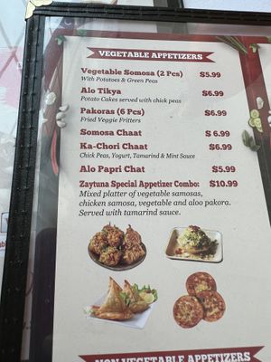 The chicken samosa can be substituted for vegetable ones in the platter.  at Zaytuna in Danbury