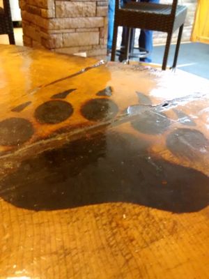 Bear paw on the table  at Big Bear Donair in Whitehorse