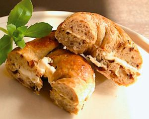 Cream Cheese Cinnamon Raisin Bagel with Salad at Cafe Frosch in Kyoto