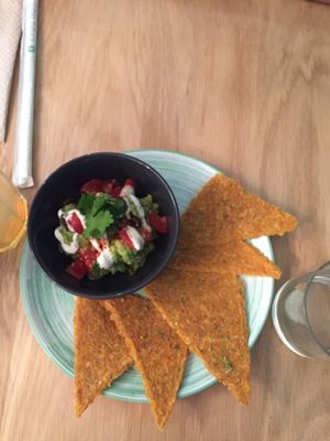 Guacamole and tortillas. at KOKO Green in Nice