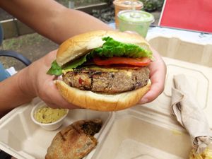 One of the best burgers ever! at Degree 18 Juice Bar in Palmer