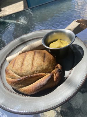 empanada with almond cheese ❤️ at Degree 18 Juice Bar in Palmer