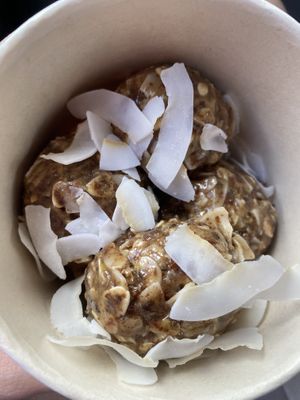 Coconut Energy Balls 💞 1000/10 would recommend!  at Degree 18 Juice Bar in Palmer