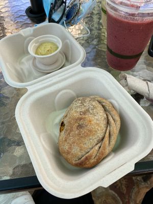 Vegan empanadas  at Degree 18 Juice Bar in Palmer
