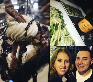 Turtle dessert, two flatbread pizzas plus BYOB bubbly  at The Green Fork & Local Roots Market in North Wales