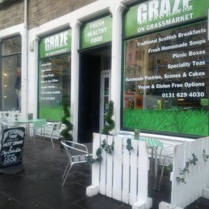 Healthy fresh food deli cafe. at Graze on Grassmarket in Edinburgh