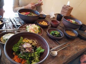 Bibimbop before mixing at Dasoni in Jeju