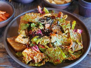 Acorn jelly with hot sauce at Dasoni in Jeju